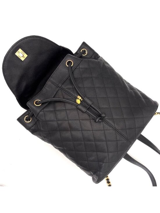 Chanel Quilted Caviar Leather Chain Backpack Black main image 5